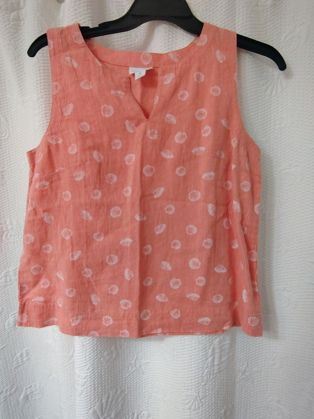 Liz Claiborne Coral Sleeveless V-Notch Printed Camisole